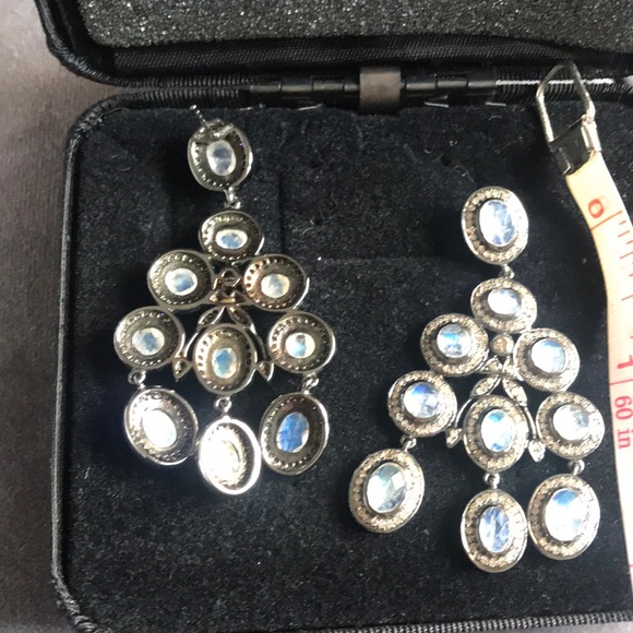 Rarities Moonstone & Diamond Chandelier Earrings - Picture 5 of 5